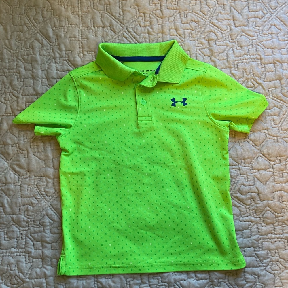 Under Armour Golf Shirt, Neon Green, XS